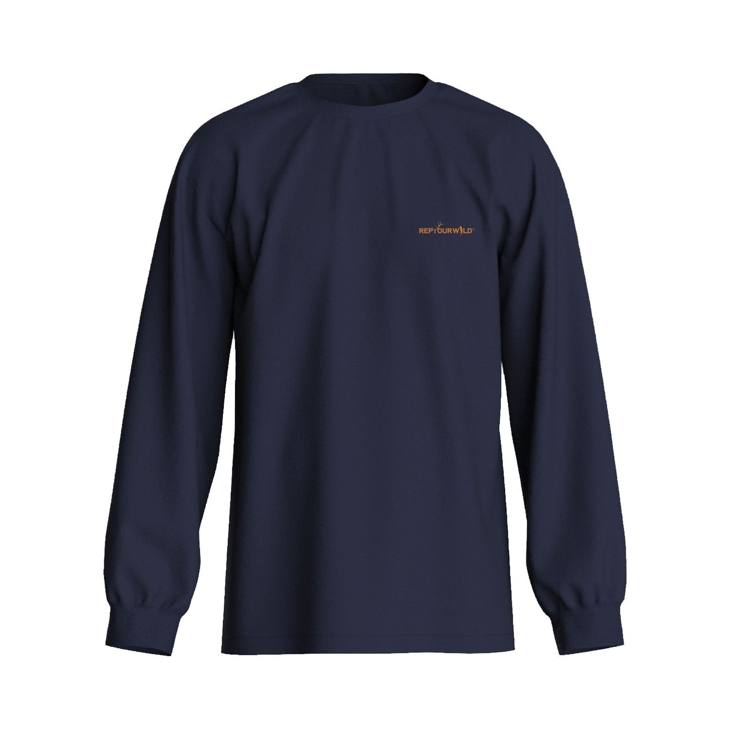 Long Sleeve Tshirt navy with repyourwild grapic on front