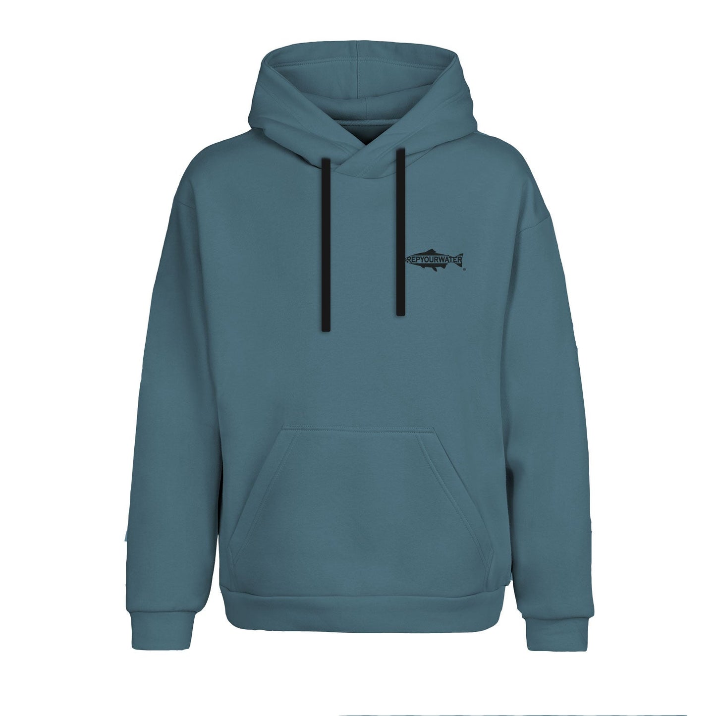 Hoodie blue with rep your water small front grapic
