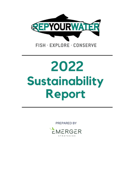 2022 Sustainability Report cover with 'Keep Your Water' logo and text on a white background