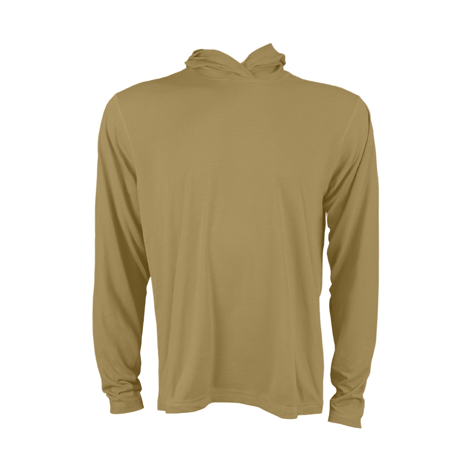Blank dark tan merino sun hoody