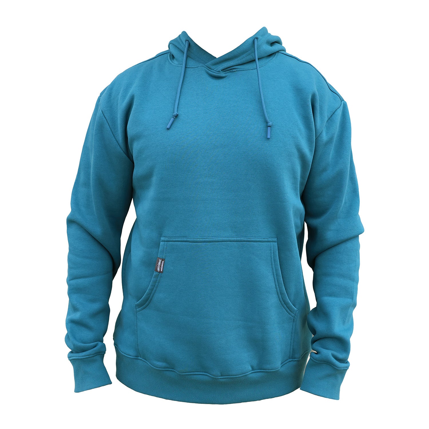 front of the Fall Colors Saddleback Blue Hoodie  on a white background