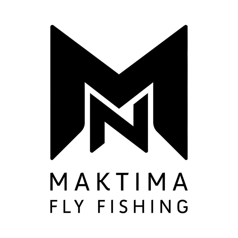 Norm Maktima Fly Fishing logo with stylized letter 'M' on a white background