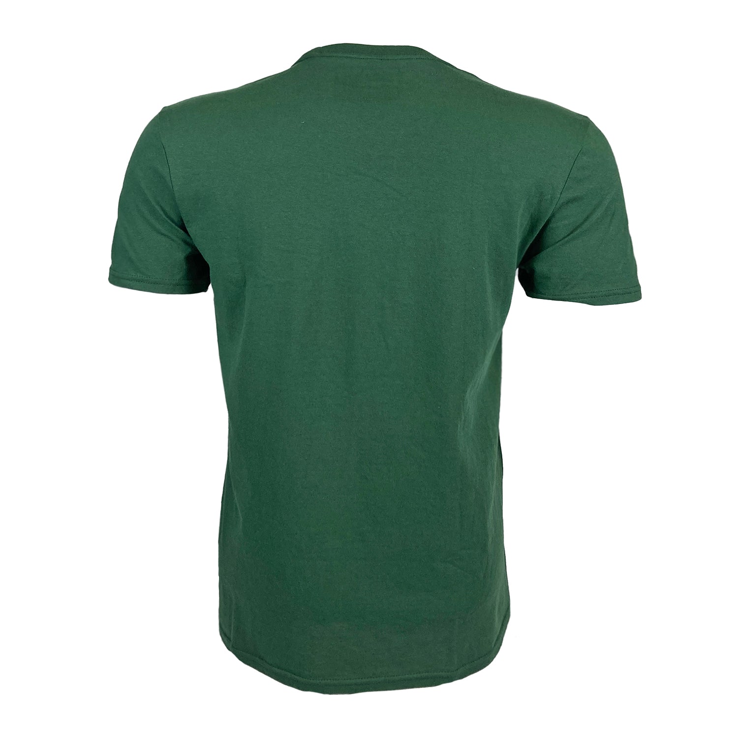 Green tee shown from the rear.