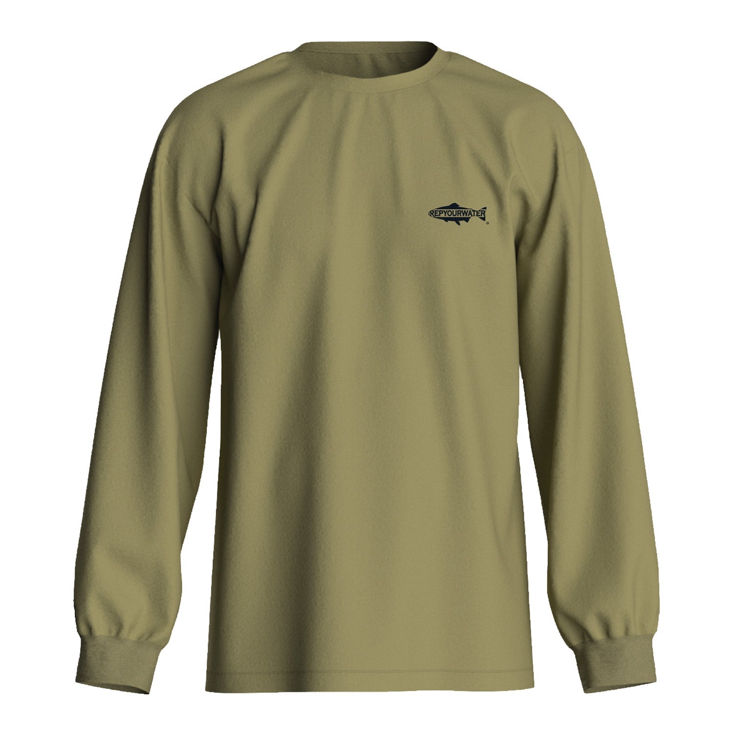 Green Long Sleeve Tshirt front small RYW logo