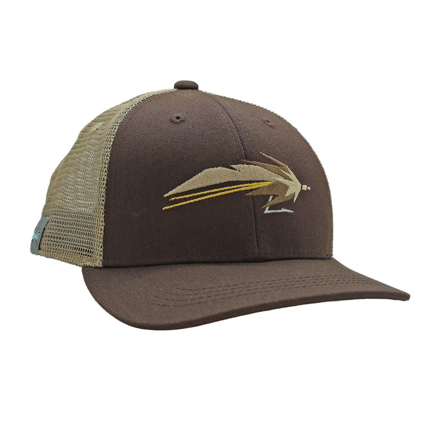 Brown hat with streamer