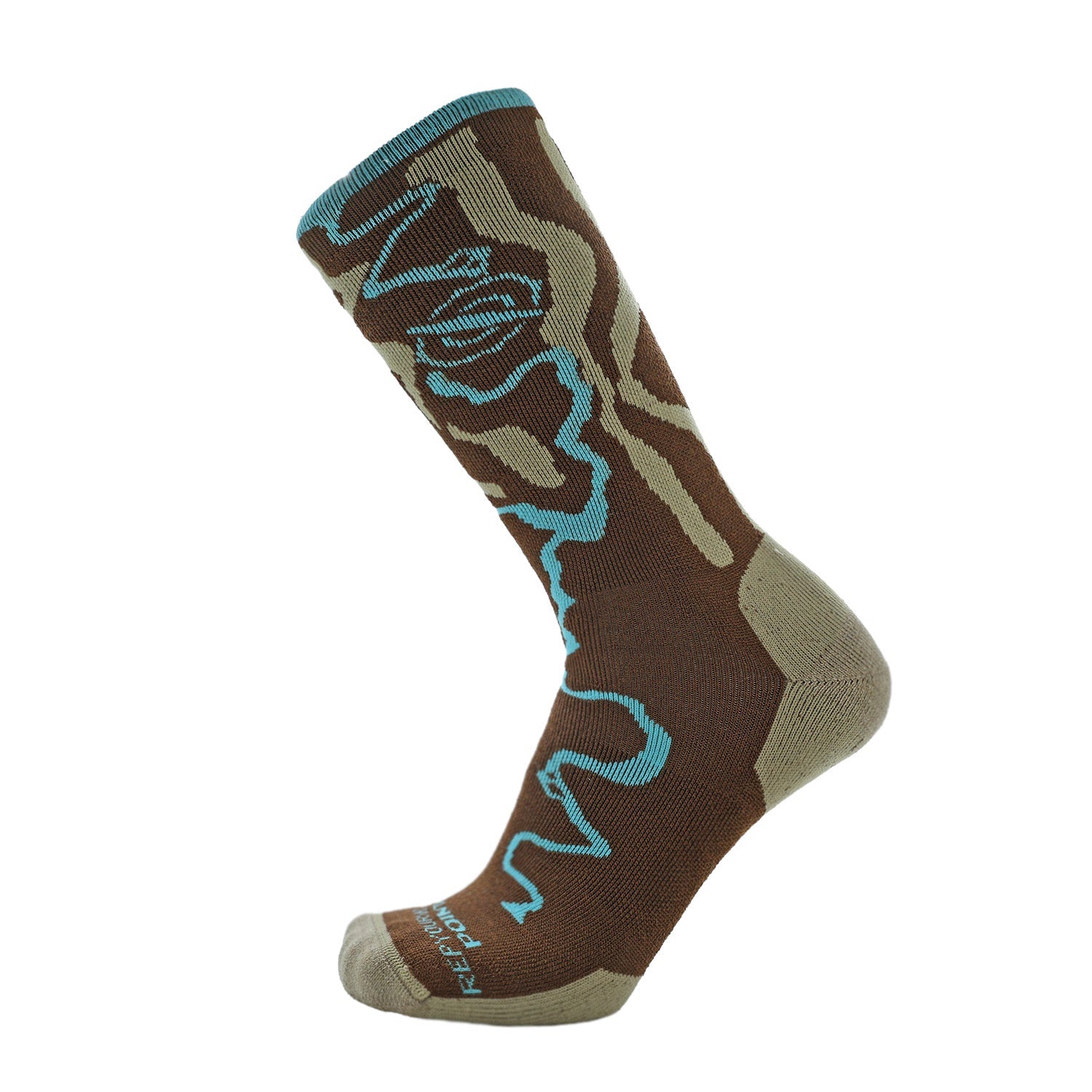 Sock with River Topo design