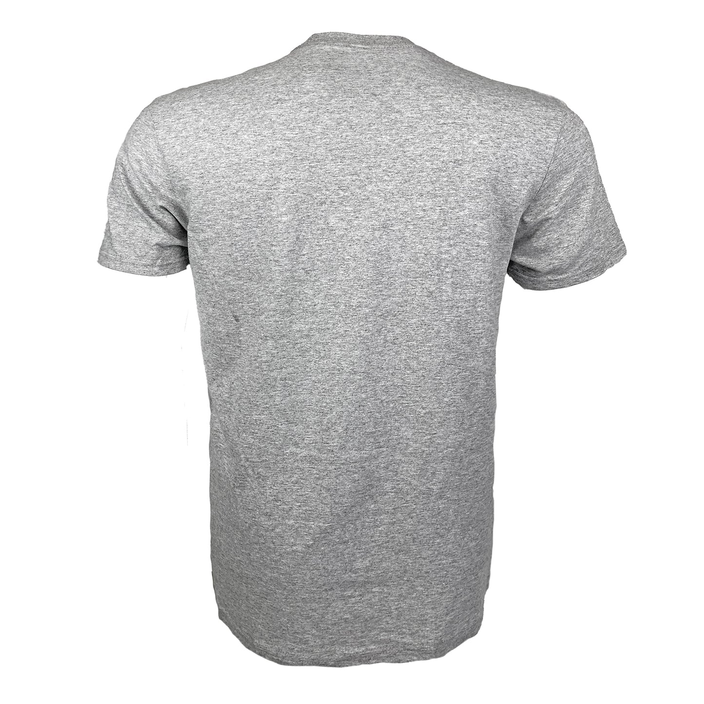 Gray tee shown from the back.