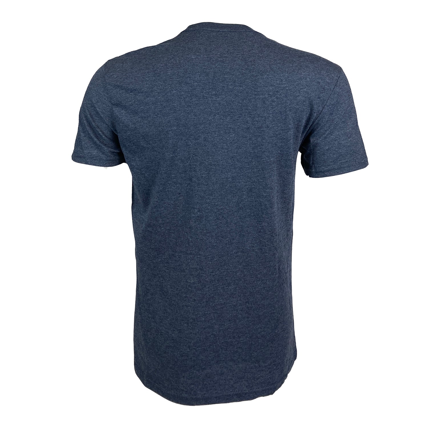 Blue tee shown from the back.