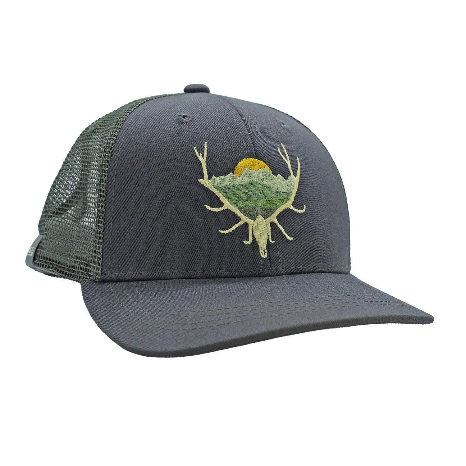 Gray hat with bull elk