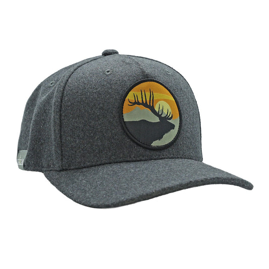 Gray Felt hat with bull elk