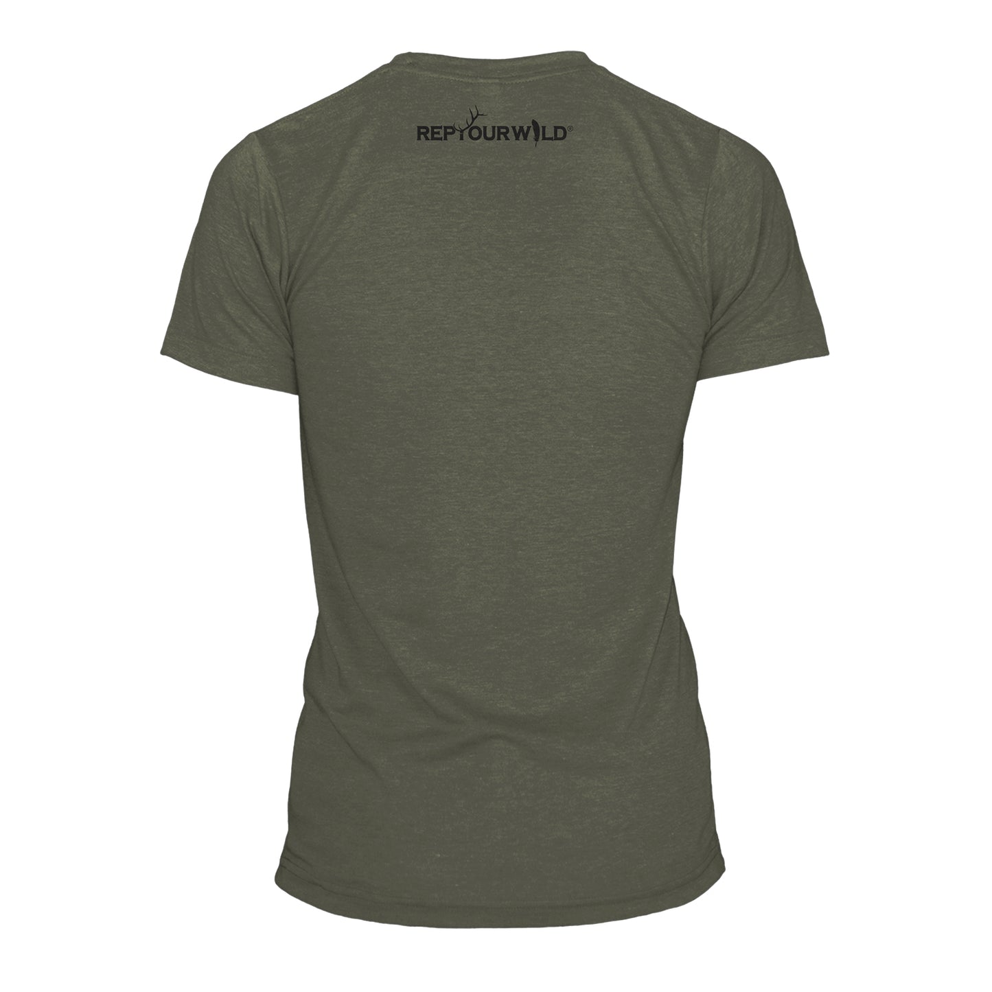 A short sleeved green shirt reads repyourwild below the collar